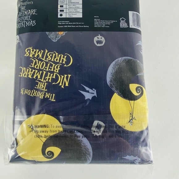 NIB Tim Burton's The Nightmare Before Christmas Tablecloth 60 in x 102 in - Picture 2 of 5